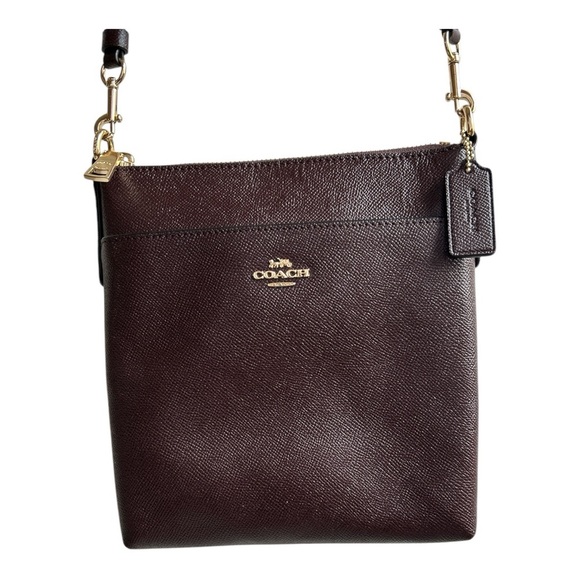Coach Crossbody Bag | Maroon/Wine | Classic Pebbled Leather - Picture 1 of 16